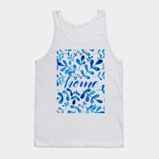 Watercolor home foliage - blue Tank Top